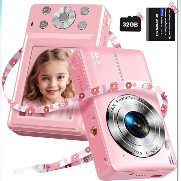 Other - Digital Camera, FHD 1080P with 32GB SD Card 16X Digital Zoom - Pink